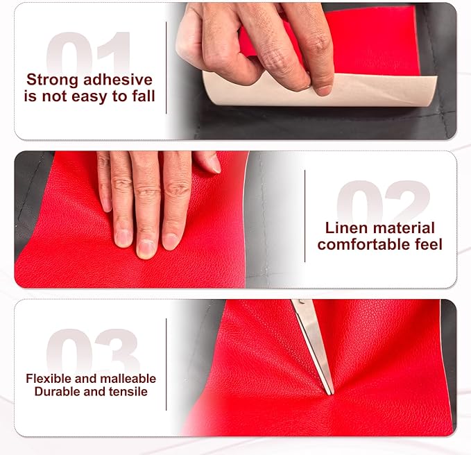 PATIKIL Leather Patches Tape for Furniture, 6.3 x 61 Inch Self Adhesive Vinyl Leather Repair Kit Cover Sheet for Couch, Sofa, Car Seats, Office Chair, Milky White