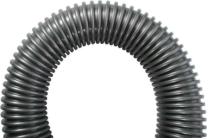 Cen-Tec Systems 30 Ft. Premium Shop Vacuum Extension Hose with 2 tank adapters and 1.25" curved end, Silver