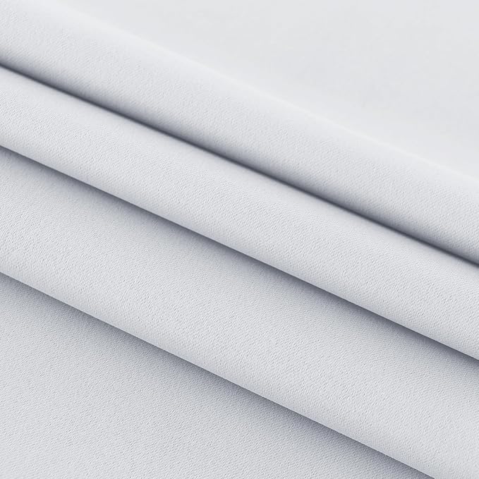 DWCN French Door Curtains – Rod Pocket Thermal Blackout Curtain for Doors with Glass Window, Kitchen and Patio Doors for Privacy, 54 X 72 Inches Long, 1 Curtain Panel with Tieback, Greyish White