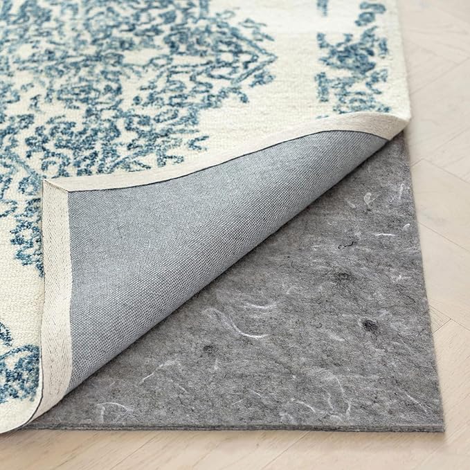 RUGPADUSA - Dual Surface - 8'x11' - 1/8" Thick - Felt + Rubber - Non-Slip Backing Rug Pad - Adds Low-Profile Comfort and Protection