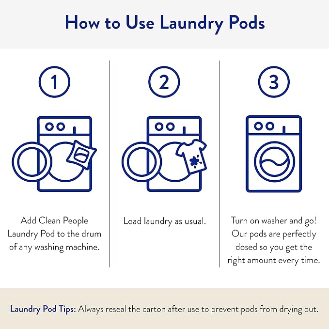 The Clean People Laundry Detergent Pods - Hypoallergenic Laundry Pods - Ultra Concentrated, Recyclable Packaging, Stain Fighting - Lavender, 192 Pack