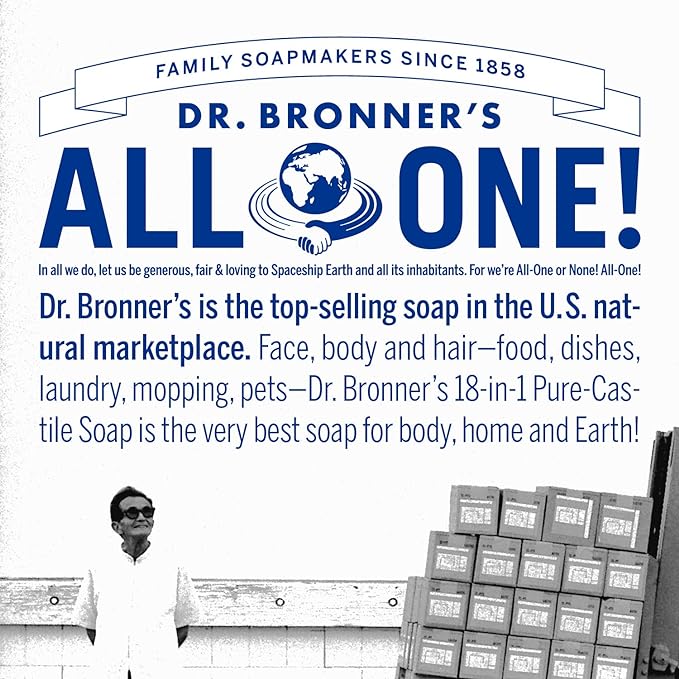 Dr. Bronner's Magic Soap-Pure-Castile Liquid Refill (Peppermint, 32 ounce, 2-Pack) - Regenerative Organic Certified Oils, For Body, Hair, Laundry, Pets & Dishes, Concentrated, Vegan, Non-GMO