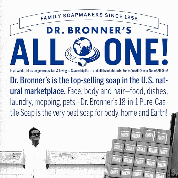 Dr. Bronner's Magic Soap-Pure-Castile Liquid Refill (Baby Unscented, 32 ounce, 2-Pack) - Made with Regenerative Organic Certified Oils, For Body, Hair, Laundry, Pets & Dishes, Concentrated, Vegan