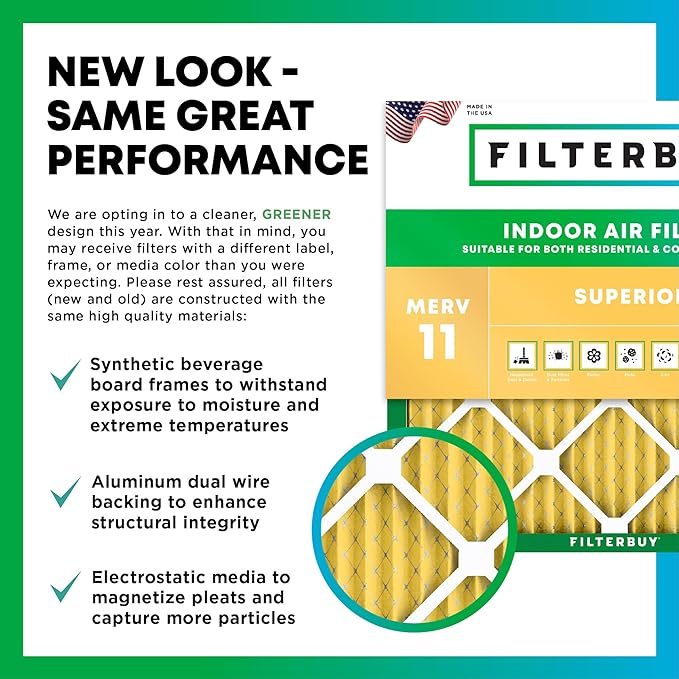Filterbuy 20x30x2 Air Filter MERV 11 (MPR 1200) Allergen Defense Replacement (4-Pack), Electrostatic Pleated HVAC AC Furnace Filters, Made in USA (Actual Size: 19.75 x 29.75 x 1.75)