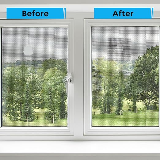 Grey Window Screen Repair Tape, 2IN X 35FT (420IN) Screen Repair Kit for Windows or Doors, Strong Adhesive Patch Kit Fiberglass Mesh Tape