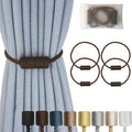 Magnetic Curtain Tiebacks 4 Pack Coffee Curtain Rope Tieback Curtain Holders for Drapes Modern Tie Backs Decorative Curtain Holdbacks