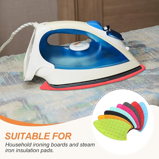 PATIKIL Silicone Iron Rest Pad, 2 Pcs Multipurpose Hot Heat Resistant Iron Rest Plate Protective Pad for Ironing Board Hot Resistant Steamer Steam Compact Mat, Blue