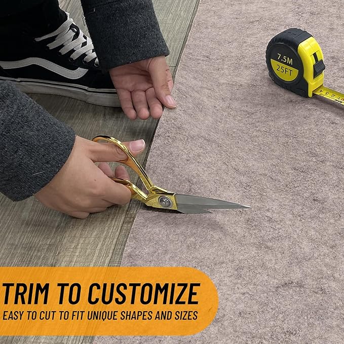 Ottomanson 3' x 3' Non-Slip Rug Pad Gripper 1/4 Inch Thick Dual Surface Felt + Rubber Gripper - Safe for All Floors, Brown