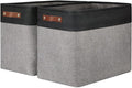 DULLEMELO Extra Large Storage Baskets, Fabric Storage Bins for Organizing Shelves Nursery Toys Books, Closet Baskets and Bins with Handles, Black&Grey, 2-Pack
