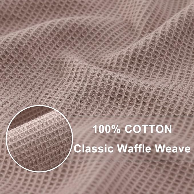 Homaxy 100% Cotton Waffle Weave Kitchen Towels - 6 Pack Soft and Absorbent Dish Towels - 16 x 26 Inches Quick Dry Hand Towels - Brown