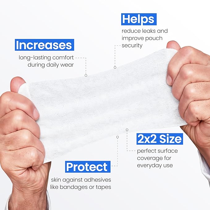 Safe n' Simple Skin Barrier Wipe with Alcohol - 50 Individually Packaged Wipes 2"x2" - Ostomy Sterile Skin Prep Pads - Skin Barrier Film Wipes for Ostomy - Alcohol Stoma Barrier Prep Pads