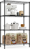 1000 lbs Storage Shelving Steel Heavy Duty 4-Tier Utility Shelving Unit Steel Organizer Wire Rack for Home,Kitchen,Office (13.7" D x 29.5" W x 47.2" H)