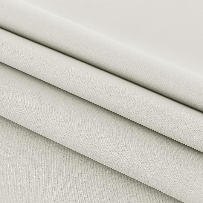 DWCN French Door Curtains – Rod Pocket Thermal Curtain for Doors with Glass Window, Kitchen and Patio Doors for Privacy, 36 X 72 Inches Long, 1 Curtain Panel with Tieback,Ivory