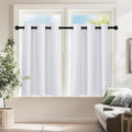 PONY DANCE Pure White Room Darkening Small Curtains, Short Drapes for Bathroom Kitchen, Thermal Insulating Privacy Mini Camper Curtains for Kids Bunk Windows(2 Panels, W 29 x L 24 inches)