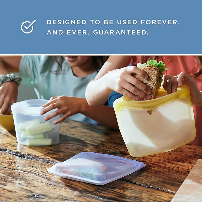 Stasher Premium Silicone Reusable Food Storage Bowl, 2-Cup, Clear, Microwave, Sous Vide, Dishwasher, Oven and Freezer Safe, Travel Container, BPA Free, Leak-free, Eco-friendly