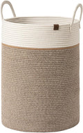 LA JOLIE MUSE Woven Basket Rope Storage Baskets - Large Cotton Organizer, Basket for Baby Blanket, Kids Toy Nursery Laundry Basket Mocha XL