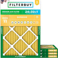 Filterbuy 24x30x1 Air Filter MERV 11 (MPR 1200) Allergen Defense Replacement (4-Pack), Electrostatic Pleated HVAC AC Furnace Filters, Made in USA (Actual Size: 23.88 x 29.88 x 0.75)
