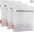 Polecasa 3Pcs 9 x 12 Inches Extra Durable Fine Mesh Laundry Bags with Sturdy Zipper for Delicates, Socks, Protect Clothes in Washing Machine, Laundry Room Essentials for College, Dorm (3 Small)