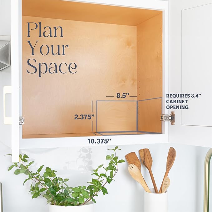 Pull Out Cabinet Organizer for Spices, Cans - Heavy Duty with Lifetime Limited Warranty- Pull Out Spice Rack- Cabinet Pull Out Shelf for Cans,Dishes, Etc, 8-3/8"W x 10-3/8"D x 2-1/8H, Chrome