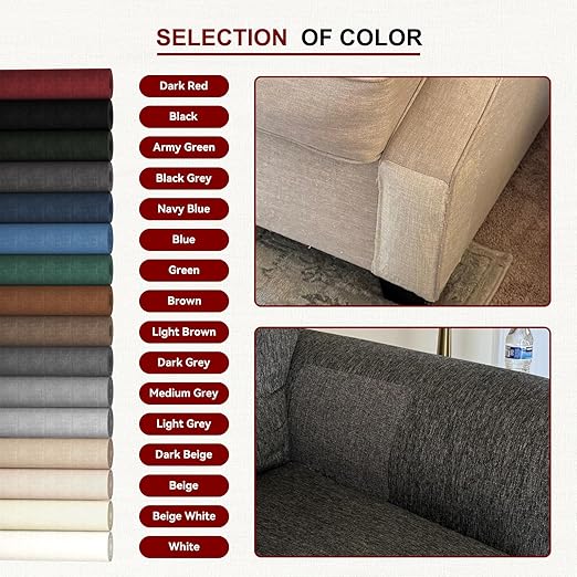 Linen Repair Tape 4x79 inch, Self Adhesive Fabric Patches, Linen Patch Tape Kit, Fabric Repair Tape for Couch Sofas, Headboards, Chairs, Pillows, Curtains, Couches - Army Green
