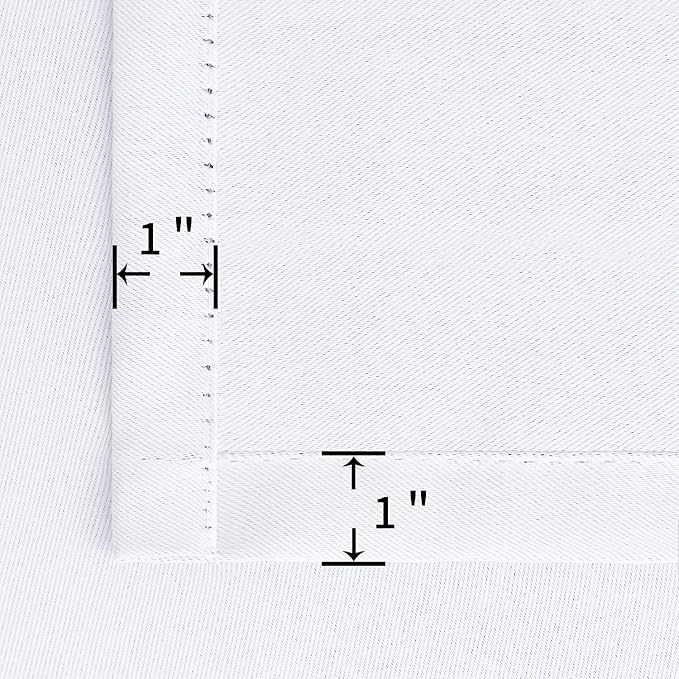 BGment Rod Pocket White Curtains 48 Inches Length for Kitchen Bathroom Window - Privacy Protection Short Window Treatment Drapes for Cafe Bedroom Home Decor, 2 Panels, Pure White, 42 x 48 Inch