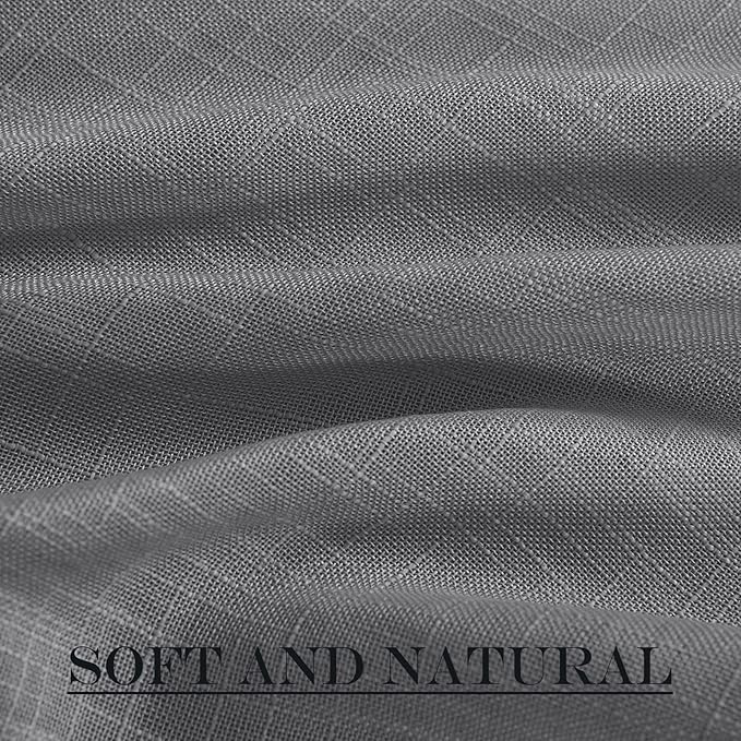 NICETOWN Sheer Door Curtains for Front Back Patio Glass Door, Farmhouse Light Filtering Window Treatment Window Covering with Asjustable Tiebacks, 26" Wide x 72" Length, Dark Grey, 1 Panel