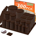 Felt Furniture Pads 300 Pieces, Furniture Pads for Hardwood Floors, Floor Protectors for Furniture Legs, Felt Pads for Furniture, Floor Savers for Furniture Brown