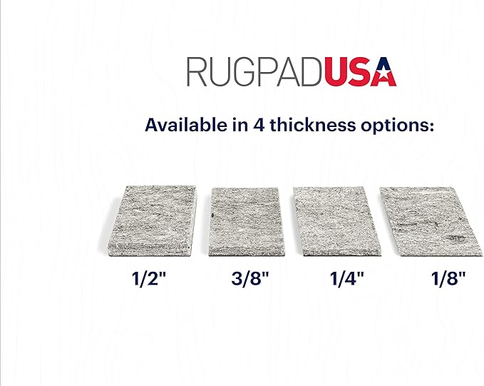 RUGPADUSA - Dual Surface - 9' Round - 3/8" Thick - Felt + Rubber - Enhanced Non-Slip Rug Pad - Adds Comfort and Protection - for Hard Surface Floors