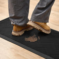 HAMARA Front Door Mat for Outside Entrance 35.5"x17" – Anti-Slip Dirt-Trapping Waterproof Rubber Indoor & Outdoor Mat with Textured Surface for Entryway - Heavy Duty All Weather Doormat – Black