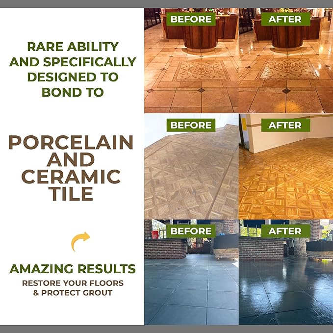 CoverTec GlazeGuard Matte Ceramic And Porcelain Tile And Grout Sealer, Flat Finish (2 Part A+B=36oz Kit)