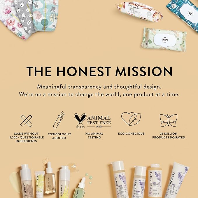 The Honest Company Calm and Cleanse Naturally Scented Wipes Cleansing Multi-Tasking Wipes 99% Water Plant Based Hypoallergenic Lavender 240 Count