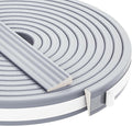 QDiShi 118" Wedge-Shape Weather Stripping Door Seal Weatherproof Foam Seals Self Adhesive Insulation Anti-Collision Strip Soundproofing Frame Insulation Tape Fits 0.13-0.31" Gaps(Grey)
