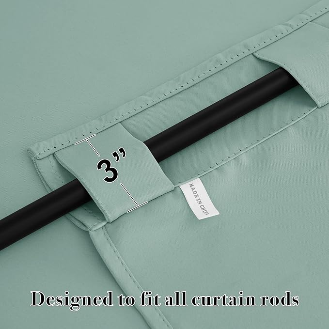 RYB HOME Small Window Curtains - Blackout Insualting Privacy Curtains for Kids Bedroom Kitchen Bathroom Basement Cafe Cabinet Tiers Drapes, 34 Width x 24 Length, 2 Panels, Aqua
