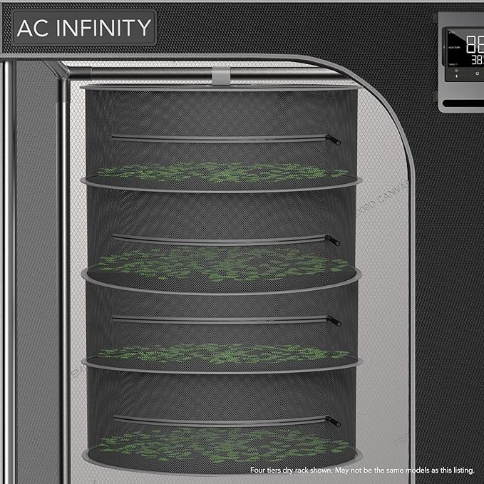 AC Infinity Herb Drying Rack, 6-Layer Hanging Mesh Net for Plants, Seeds, and Buds, 24" Diameter Fit in Grow Tents Closets Hydroponics