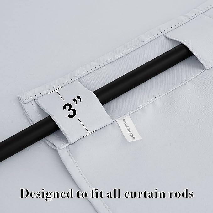 RYB HOME Bathroom Curtains Blackout - Thermal Insulating Privacy Small Window Curtains Short for Bedroom Basement Kitchen Kids Nursery Cabinet, Wide 42 x Long 30 inches, 2 Panels, Grayish White