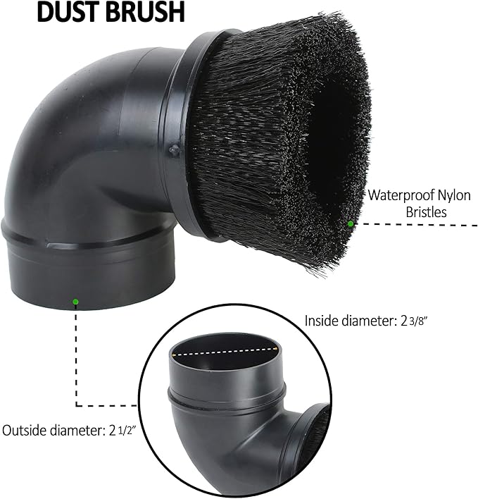 Shop Vac Accessories 2 1/2 inch Attachments (2.5 Wet Dry Vac Accessories - Extension Wands, Floor Brush, Dust Brush, Crevice Tool, Utility Nozzle, and Hose Kit (7-Pack Attachments)