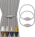 Magnetic Curtain Tiebacks 2 Pack Outdoor Rope Curtain Tie Backs Decorative Window Treatment Holdbacks for Home Decorative Curtain, Grey