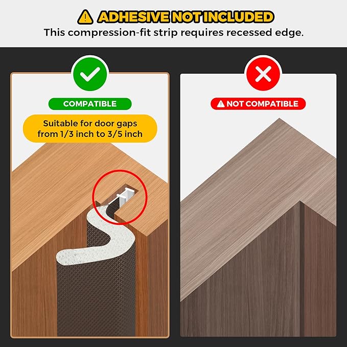 Weather Stripping Door Seal Strip Soundproof Q Foam Weather Stripping for Door Frame, Exterior Door Weather Stripping for Large Gap, Easy to Install（Brown, 21FT