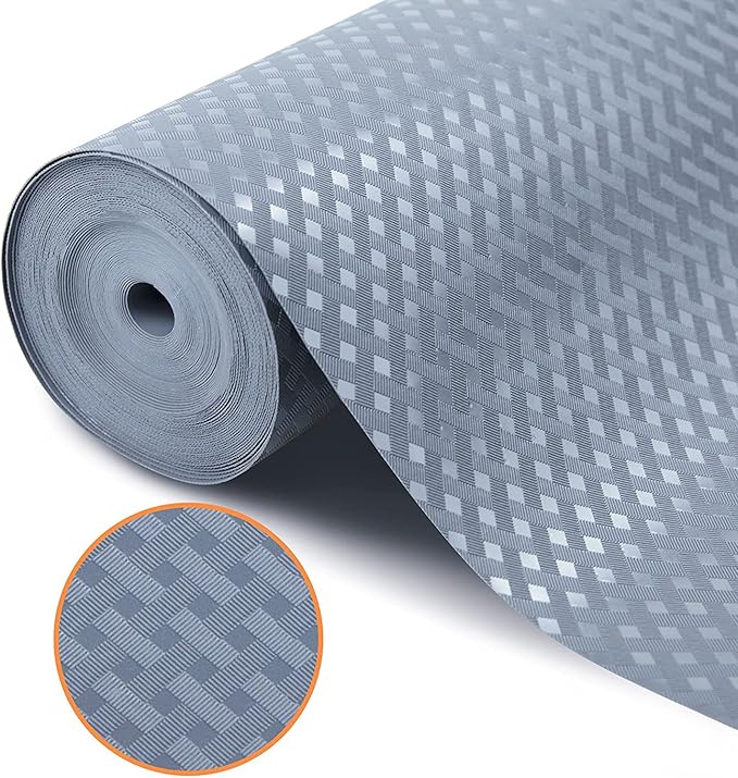 Shelf Liners for Kitchen Cabinets Non Adhesive Drawer Liner EVA Material Cupboard Mat Waterproof Refrigerator Mats Washable Fridge Liner for Cupboard and Desks Shelf Liner 11.8 x 236.2 Inches