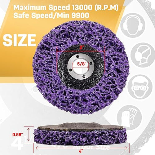10 Pack Strip Discs Rust Remover Wheel Stripping Wheel for Angle Grinder Paint Strip Wheel Quick Abrasive Discs Rust, Oxidation, Paint Remover (4'' x 5/8'')