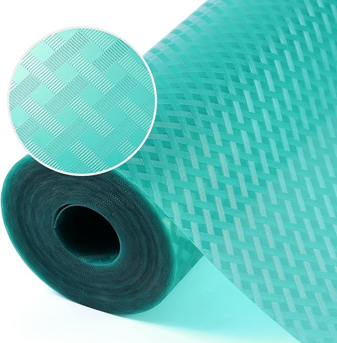 Blue Shelf Liners for Kitchen Cabinets Refrigerator Liners Waterproof & Oil-Proof Kitchen Cupboard Liner Drawer Mats EVA Material Non Adhesive Fridge Liner for Shelves 23.6 x 157.4 Inches