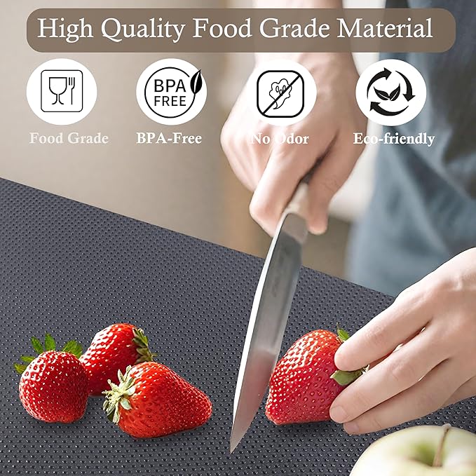 Shelf Liner for Kitchen Cabinet 18 Inch Wide X 20 Ft Non-Slip Drawer Mat Waterproof & Oil-Proof Cabinet Mat for Cupboard Pantry Bedroom Bathroom Garage Non Adhesive Refrigerator Shelf Liner (Black)