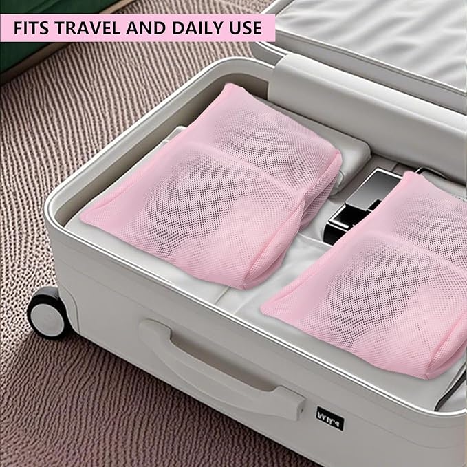 2 Pcs laundry bag with handles mesh laundry bags washing machine laundry totes travel storage and sorting bag for Clothes laundry bag for delicates(Blue2N)