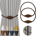 Magnetic Curtain Tiebacks 2 Pack Outdoor Rope Curtain Tie Backs Decorative Window Treatment Holdbacks for Home Decorative Curtain, Coffee
