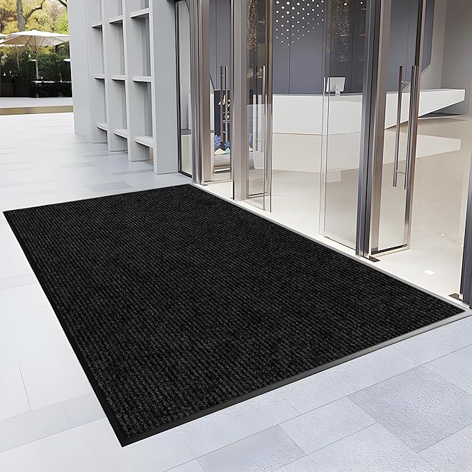 4′ x 16′ Front Door Mat Indoor Outdoor Entrance, Commercial Floor Mat Heavy Duty Dirt Trapper Entryway Doormat, Custom Size Non Slip Rubber Backing Welcome mat, Door Mat for High Traffic Area