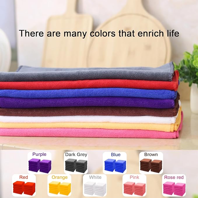 kimteny 13x28 Inches Kitchen Cloth Dish Towels, 400 GSM Premium Dishcloths, Super Absorbent Coral Velvet Microfiber Cleaning Cloths, Fast Drying Rags for Washing Dishes (6 Pack, Red)