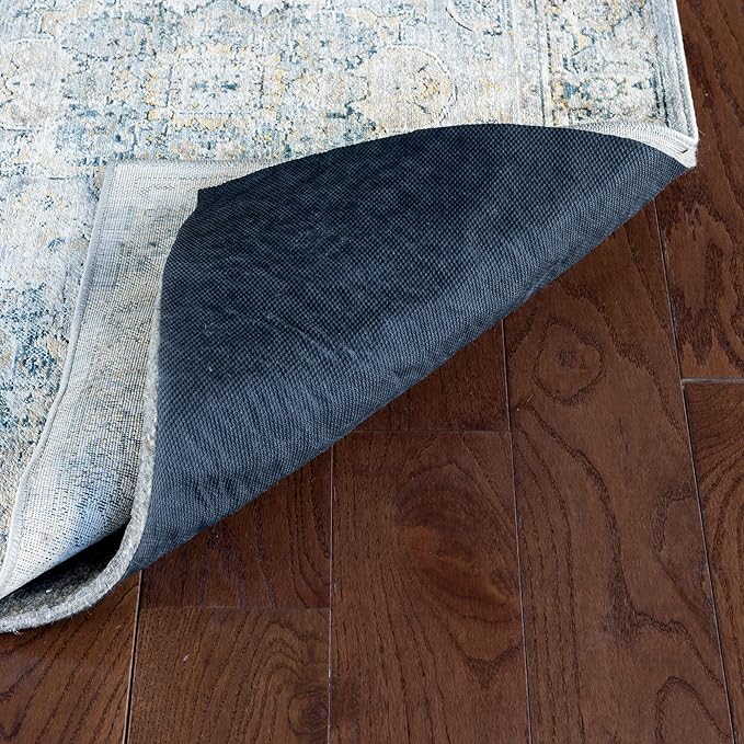 RUGPADUSA - Dual Surface - 5' Square - 3/8" Thick - Felt + Rubber - Enhanced Non-Slip Rug Pad - Adds Comfort and Protection - for Hard Surface Floors