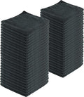 Microfiber Cleaning Cloths,120 Pack, 16"x16", All-Purpose, Softer, Highly Absorbent, Lint-Free, Reusable, Washable Pro Towels, Black, for House, Kitchen, Bathroom, Car, Office