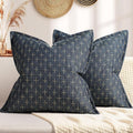 ZWJD Pillow Covers 24x24 Set of 2 Soft Polyester Textured Pillow Covers with Stylish Flange Edge Cozy Farmhouse Throw Pillows for Couch Bed Sofa Living Room