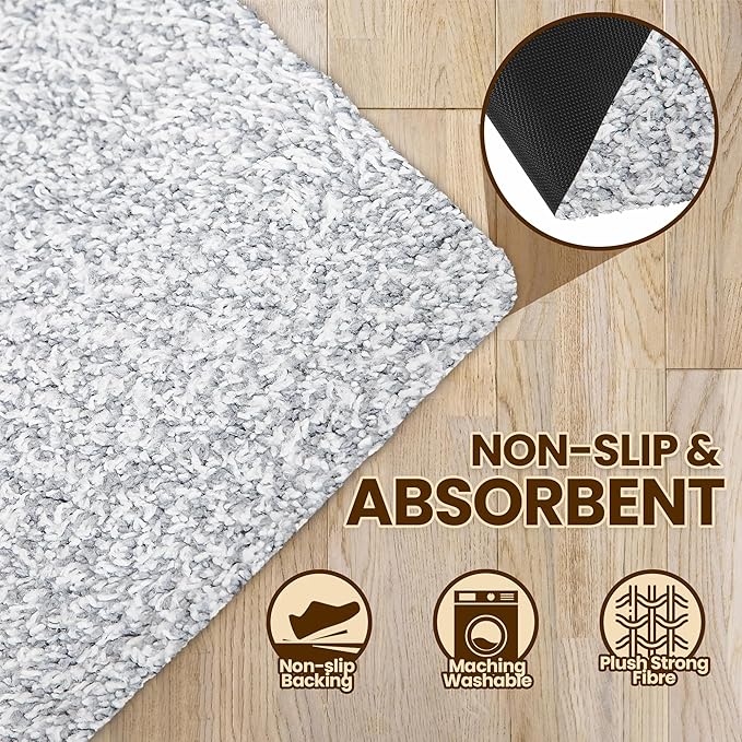 Premium Microfiber Indoor Door Mat – 24"x36" Washable Entry Mat, Non-Slip, Waterproof Backing, Super Absorbent, Low Profile Entryway Doormat for Indoor Entrance
